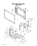 DOOR AND LATCH Diagram and Parts List for RM973BXST0  Whirlpool Microwave Oven Combo