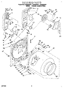 BULKHEAD Diagram and Parts List for LGR6634BW1  Whirlpool Dryer