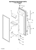 REFRIGERATOR DOOR PARTS Diagram and Parts List for 6ED2FHKXKQ06  Whirlpool Refrigerator