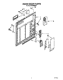 INNER DOOR Diagram and Parts List for DU4000XY0  Whirlpool Dishwasher