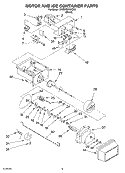 MOTOR AND ICE CONTAINER Diagram and Parts List for 3XED7SHGKB01  Whirlpool Refrigerator