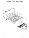 UPPER RACK AND TRACK PARTS Diagram and Parts List for WDF750SAYB2  Whirlpool Dishwasher