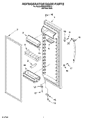 REFRIGERATOR DOOR Diagram and Parts List for KSRS22FGSS15  KitchenAid Refrigerator