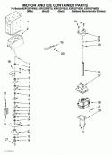 MOTOR AND ICE CONTAINER PARTS Diagram and Parts List for KSRV22FVSS02  KitchenAid Refrigerator