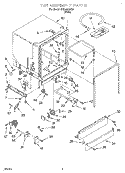 TUB ASSEMBLY Diagram and Parts List for SUD4000HQ0  Whirlpool Dishwasher