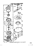 PUMP AND MOTOR Diagram and Parts List for SHU30041  Whirlpool Dishwasher