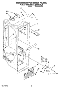 REFRIGERATOR LINER PARTS Diagram and Parts List for 6ED2FHGXSQ02  Whirlpool Refrigerator