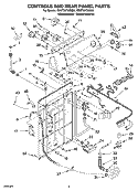 CONTROLS AND REAR PANEL PARTS Diagram and Parts List for 7MWT96720SM0  Whirlpool Washer