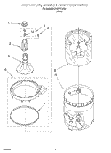 AGITATOR, BASKET AND TUB PARTS Diagram and Parts List for GCAM2701JQ0  Whirlpool Washer