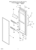 REFRIGERATOR DOOR Diagram and Parts List for 8ED20ZKXFW04  Whirlpool Refrigerator