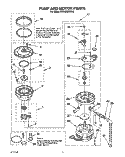 PUMP AND MOTOR Diagram and Parts List for KUDD230YWH0  KitchenAid Dishwasher