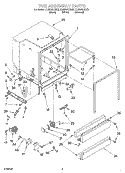 TUB ASSEMBLY Diagram and Parts List for DU925SCGQ3  Whirlpool Dishwasher