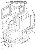 DOOR AND DRAWER PARTS Diagram and Parts List for GY396LXPB01  Whirlpool Range