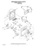 DISPENSER FRONT PARTS Diagram and Parts List for 6GD25DCXHS15  Whirlpool Refrigerator