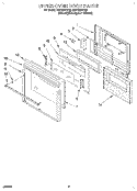 UPPER OVEN DOOR Diagram and Parts List for RB770PXYB0  Whirlpool Wall Oven