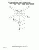 LOWER WASHARM AND STRAINER PARTS Diagram and Parts List for KUDK30IVBS2  Whirlpool Dishwasher