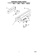CONTROL PANEL PARTS Diagram and Parts List for DUL300XTLQ1  Whirlpool Dishwasher