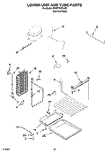 LOWER UNIT AND TUBE PARTS Diagram and Parts List for KBUDT4270A02  KitchenAid Refrigerator