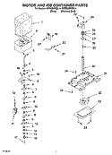 MOTOR AND ICE CONTAINER PARTS Diagram and Parts List for KSRB25FKBL14  KitchenAid Refrigerator