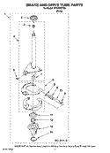 BRAKE AND DRIVE TUBE PARTS Diagram and Parts List for MTW5600TQ0  Whirlpool Washer