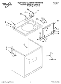 TOP AND CABINET PARTS Diagram and Parts List for LSQ9610LW0  Whirlpool Washer
