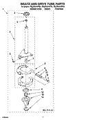 BRAKE AND DRIVE TUBE PARTS Diagram and Parts List for 7MLSQ8545PT0  Whirlpool Washer
