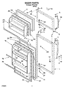 DOOR PARTS Diagram and Parts List for IPT151300  Inglis Refrigerator