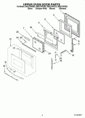 UPPER OVEN DOOR PARTS Diagram and Parts List for RBD275PRQ02  Whirlpool Wall Oven