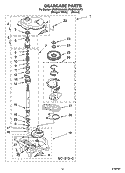 GEARCASE PARTS Diagram and Parts List for 4PLBR8543JT2  Whirlpool Washer