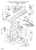 CONTROLS AND REAR PANEL Diagram and Parts List for 3LSP8255AW0  Whirlpool Washer
