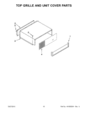 TOP GRILLE AND UNIT COVER PARTS Diagram and Parts List for KBLO36FTX07  KitchenAid Refrigerator