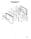 OVEN DOOR Diagram and Parts List for KEBI141YBL1  KitchenAid Wall Oven