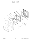 OVEN DOOR Diagram and Parts List for RBS307PVS03  Whirlpool Wall Oven