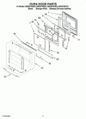 OVEN DOOR PARTS Diagram and Parts List for GBD307PRS03  Whirlpool Wall Oven