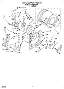 BULKHEAD Diagram and Parts List for LGR3624BW0  Whirlpool Dryer