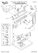 TOP AND CONSOLE, LIT/OPTIONAL Diagram and Parts List for LGV6634DZ1  Whirlpool Dryer