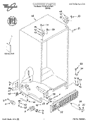 CABINET, LITERATURE Diagram and Parts List for 7GD25DFXFW01  Whirlpool Refrigerator
