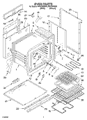 OVEN Diagram and Parts List for RF4700XEW6  Whirlpool Range