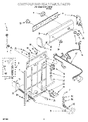 CONTROLS AND REAR PANEL Diagram and Parts List for RAB4132HQ0  Whirlpool Washer