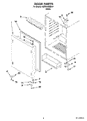 DOOR PARTS Diagram and Parts List for KURO24RSBX01  KitchenAid Refrigerator