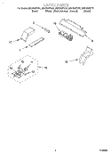 LATCH Diagram and Parts List for GMC305PDS4  Whirlpool Microwave Oven Combo