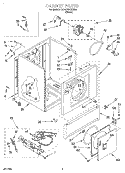 CABINET Diagram and Parts List for GCG2901XSW4  Whirlpool Dryer