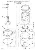 AGITATOR, BASKET AND TUB Diagram and Parts List for SAWB600HQ0  Whirlpool Washer
