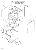 TUB AND FRAME Diagram and Parts List for KUDS24SEBS4  KitchenAid Dishwasher