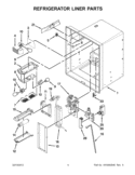 REFRIGERATOR LINER PARTS Diagram and Parts List for KFIS20XVMS11  KitchenAid Refrigerator