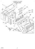 CABINET Diagram and Parts List for BHAC1000FS0  Whirlpool Air Conditioner