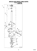 BRAKE AND DRIVE TUBE PARTS Diagram and Parts List for YLTE5243DQ6  Whirlpool Washer Dryer Combo