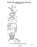 HEATER, PUMP AND LOWER SPRAYARM Diagram and Parts List for DU4040XP0  Whirlpool Dishwasher