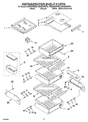 REFRIGERATOR SHELF PARTS Diagram and Parts List for KSSS36FKT02  KitchenAid Refrigerator
