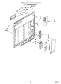 INNER DOOR Diagram and Parts List for DU400CWGW0  Whirlpool Dishwasher
